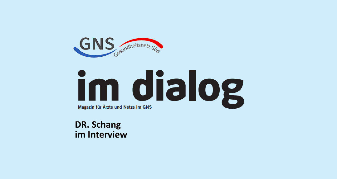 GNS-Logo, "im Dialog", "Dr. Schang im Interview"
